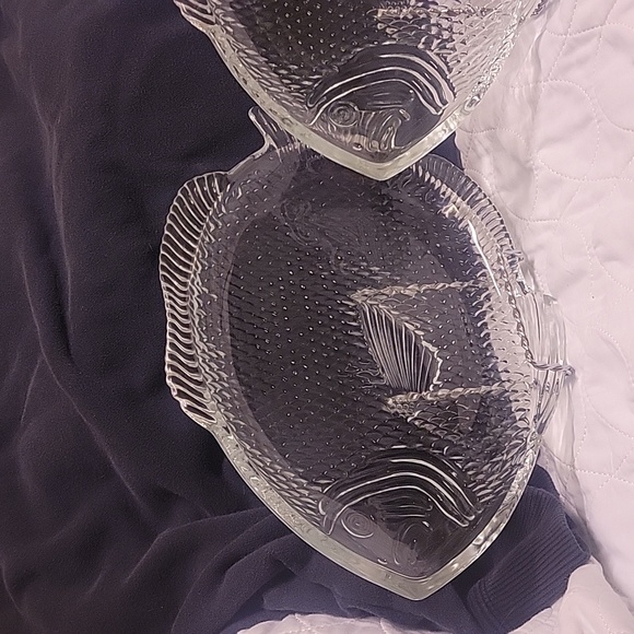 McKee Glass USA poisson fish platter 8" x 11" oven safe. No flaws. Set of 2. - Picture 2 of 5